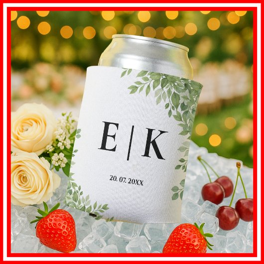 Sage Green Eucalyptus Verlasst Grüne Hochzeit Dosenkühler