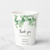 Sage Green Eucalyptus Vielen Dank für Ihre elegant Pappbecher (Rückseite)