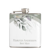 Sage Green Eucalyptus Vinyl Wrapped Flask Flachmann (Vorderseite)