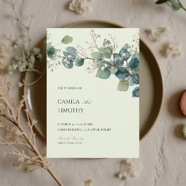Sage Green Eucalyptus Watercolor Greenery Wedding Einladung