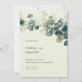Sage Green Eucalyptus Watercolor Greenery Wedding Einladung (Vorderseite)