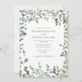 Sage Green Eucalyptus Watercolor Wedding Einladung (Vorderseite)