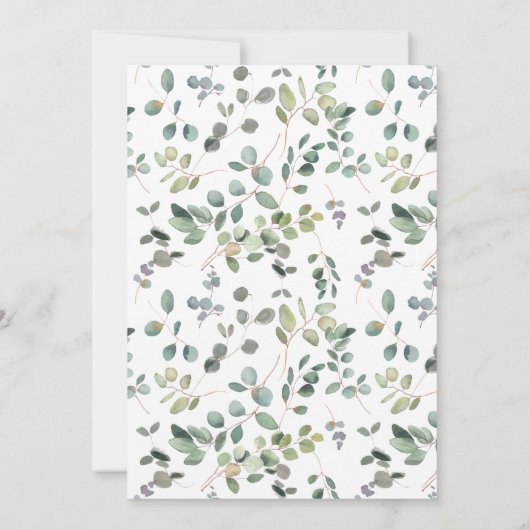 Sage Green Eucalyptus Watercolor Wedding Einladung (Rückseite)