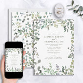 Sage Green Eucalyptus Watercolor Wedding Einladung