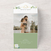 Sage Green Eucalyptus Wedding All In One Einladung (Außenbereich)