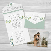 Sage Green Eucalyptus Wedding All In One Einladung