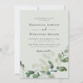 Sage Green Eucalyptus Wedding Einladung (Vorderseite)