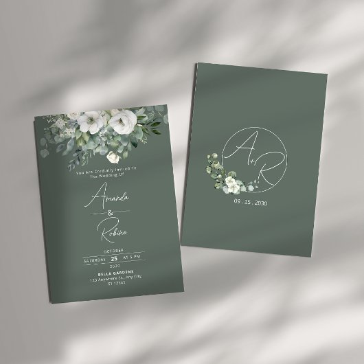Sage Green Eucalyptus Wedding Einladung