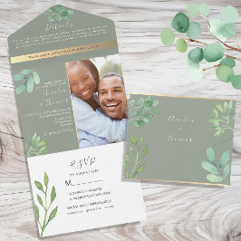 Sage Green Eucalyptus Wedding Einladung