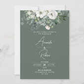 Sage Green Eucalyptus Wedding Einladung (Vorderseite)