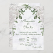 Sage Green Eucalyptus Wedding Einladung (Vorne/Hinten)