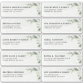 Sage Green Eucalyptus Wedding Guest Name Address Aufkleber (Vorderseite)