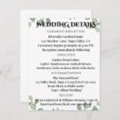 Sage Green Eucalyptus Wedding Info Card Begleitkarte (Vorne/Hinten)