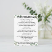 Sage Green Eucalyptus Wedding Info Card Begleitkarte (Stehend Vorderseite)