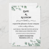 Sage Green Eucalyptus Wedding Invitation Einladung (Vorne/Hinten)