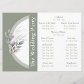 Sage Green Eucalyptus Wedding Program Programm (Rückseite)