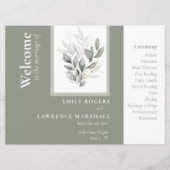 Sage Green Eucalyptus Wedding Program Programm (Vorderseite)