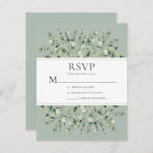Sage Green Eucalyptus Wedding RSVP Karte (Vorne/Hinten)