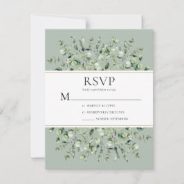 Sage Green Eucalyptus Wedding RSVP Karte