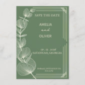 Sage Green Eucalyptus Wedding Save The Date (Vorderseite)