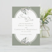 Sage Green Eucalyptus Wedding Save the Date Card Einladung (Stehend Vorderseite)