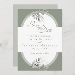 Sage Green Eucalyptus Wedding Save the Date Card Einladung