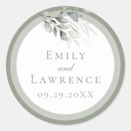 Sage Green Eucalyptus Wedding Sticker
