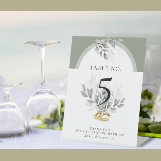 Sage Green Eucalyptus Wedding Table Sign Sockelschild
