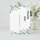 Sage Green Eucalyptus Wedding Thank You Card Dankeskarte (Stehend Vorderseite)