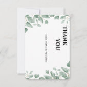 Sage Green Eucalyptus Wedding Thank You Card Dankeskarte (Vorderseite)