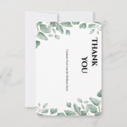 Sage Green Eucalyptus Wedding Thank You Card Dankeskarte (Vorderseite)