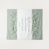 Sage Green Eucalyptus Wedding Together Forever Wandteppich (Vorderseite (Horizontal))