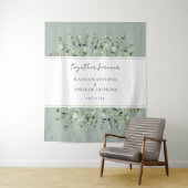 Sage Green Eucalyptus Wedding Together Forever Wandteppich (Beispiel)
