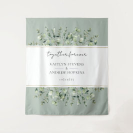 Sage Green Eucalyptus Wedding Together Forever Wandteppich