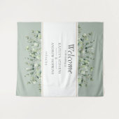 Sage Green Eucalyptus Wedding Welcome Wandteppich (Vorderseite (Horizontal))
