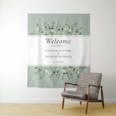Sage Green Eucalyptus Wedding Welcome Wandteppich (Beispiel)
