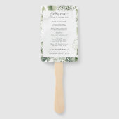 Sage Green Eucalyptus Wedding Zeremony Programm Ha Fächer (Rückseite)