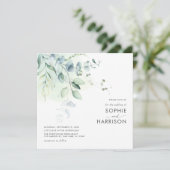 Sage Green Eukalyptus Greenerity Square Wedding Einladung (Stehend Vorderseite)