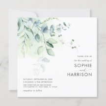 Sage Green Eukalyptus Greenerity Square Wedding
