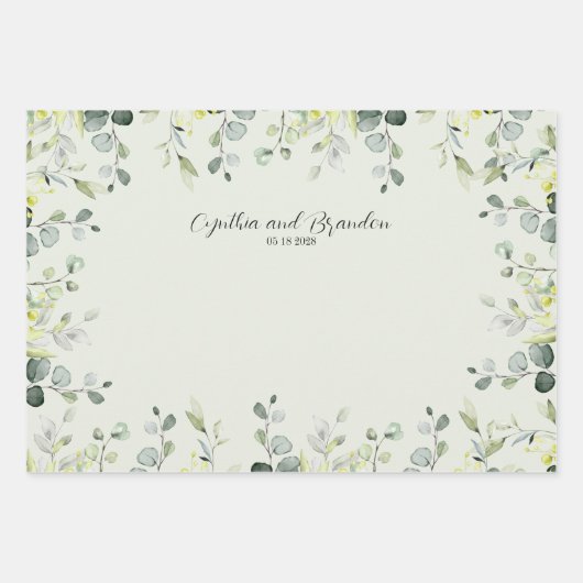 Sage Green Eukalyptus Greenerity Wedding Branding Geschenkpapier Set (Vorderseite 3)