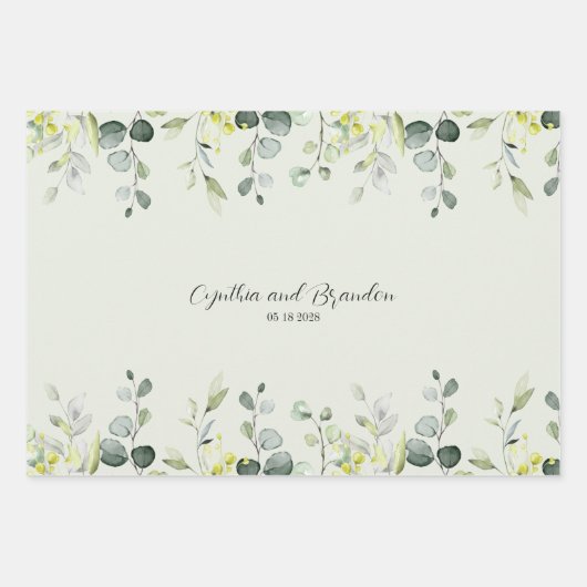 Sage Green Eukalyptus Greenerity Wedding Branding Geschenkpapier Set (Vorderseite)