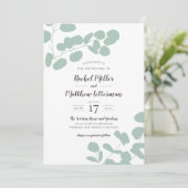 Sage Green Eukalyptus Greenerity Wedding Einladung (Stehend Vorderseite)