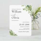 Sage Green Eukalyptus Greenerity Wedding Einladung (Stehend Vorderseite)