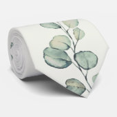Sage Green Eukalyptus Greenerity Wedding Krawatte (Gerollt)