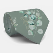 Sage Green Eukalyptus Greenery Botanical Krawatte (Gerollt)