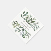 Sage Green Eukalyptus Greenery Leaf Wedding Serviette (Ecke)