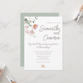 Sage Green Eukalyptus Pink Florals Wedding