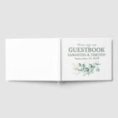 Sage Green Eukalyptus Rustikale Grüne Hochzeit Gästebuch (Voll)
