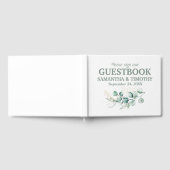 Sage Green Eukalyptus Rustikale Grüne Hochzeit Gästebuch (Voll)