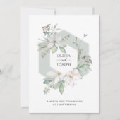 Sage Green | Eukalyptus und Magnolia Wedding Einladung (Vorderseite)
